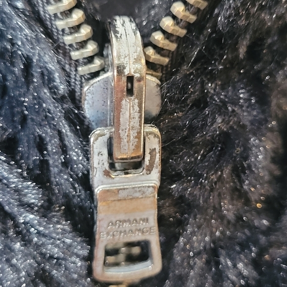 A/X Armani Exchange Black Faux Fur Zip Front Vest Cotton Lined - Size S - Picture 12 of 12